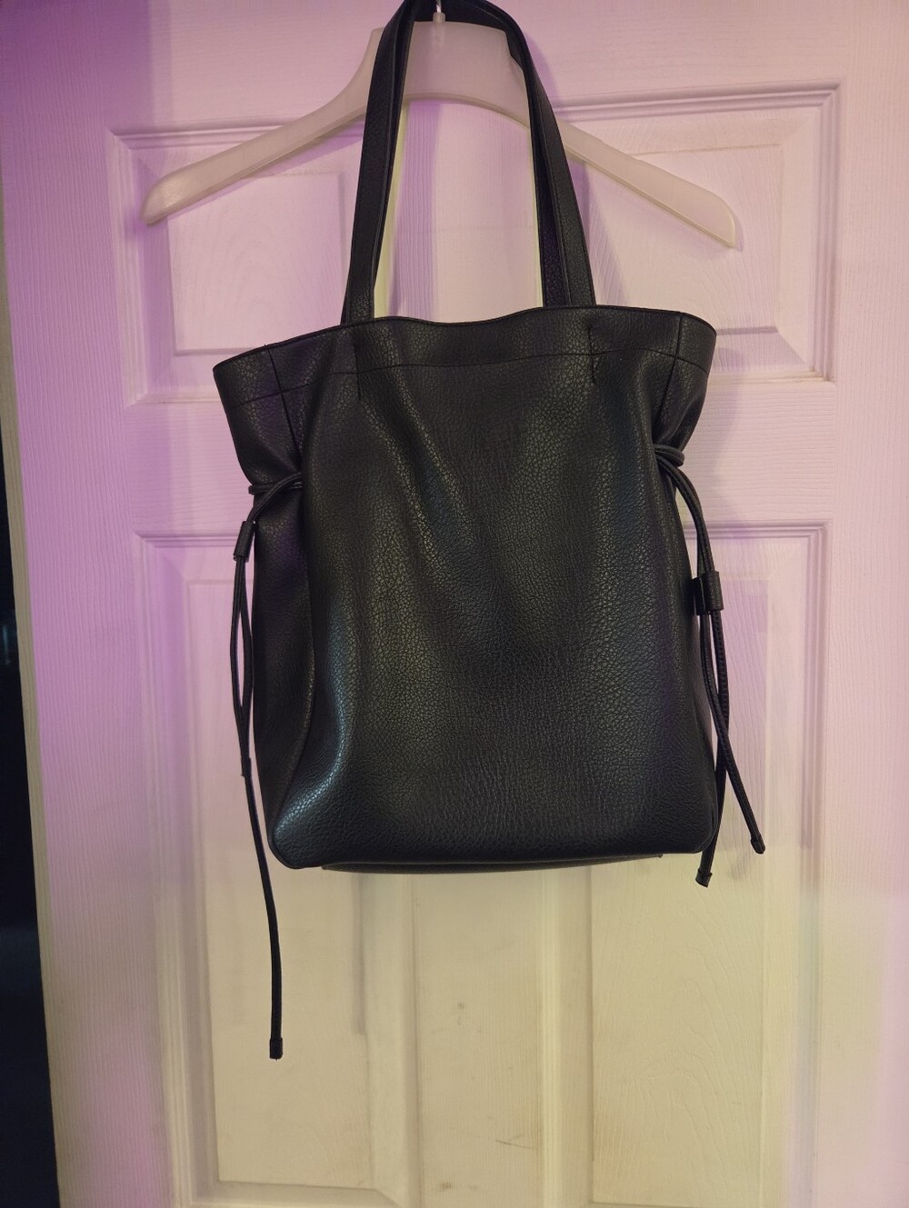 B.Republic Classic Black Leather Tote Bag